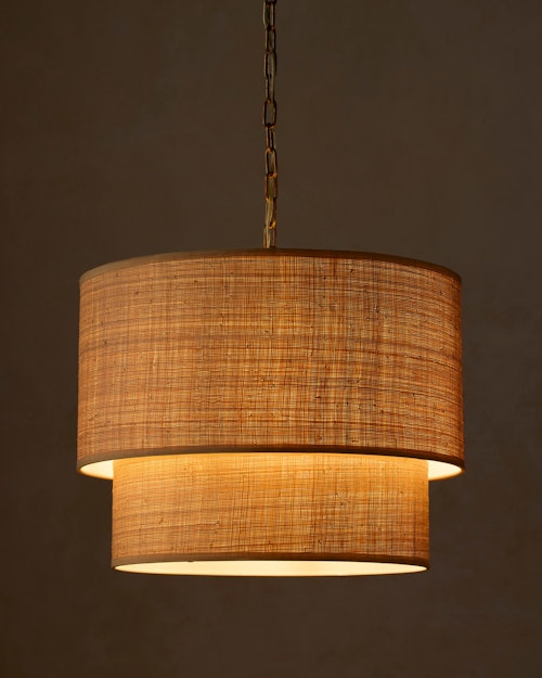 Dora Grass Cloth Pendant Light
