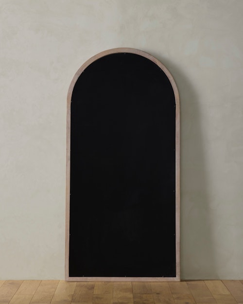Echo Arched Acacia Wood Floor Mirror