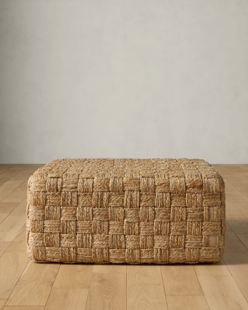 Woven Jute Cocktail Ottoman