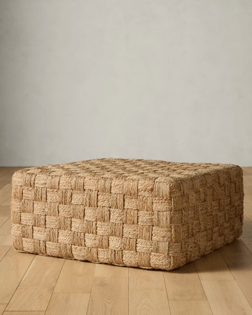 Woven Jute Cocktail Ottoman