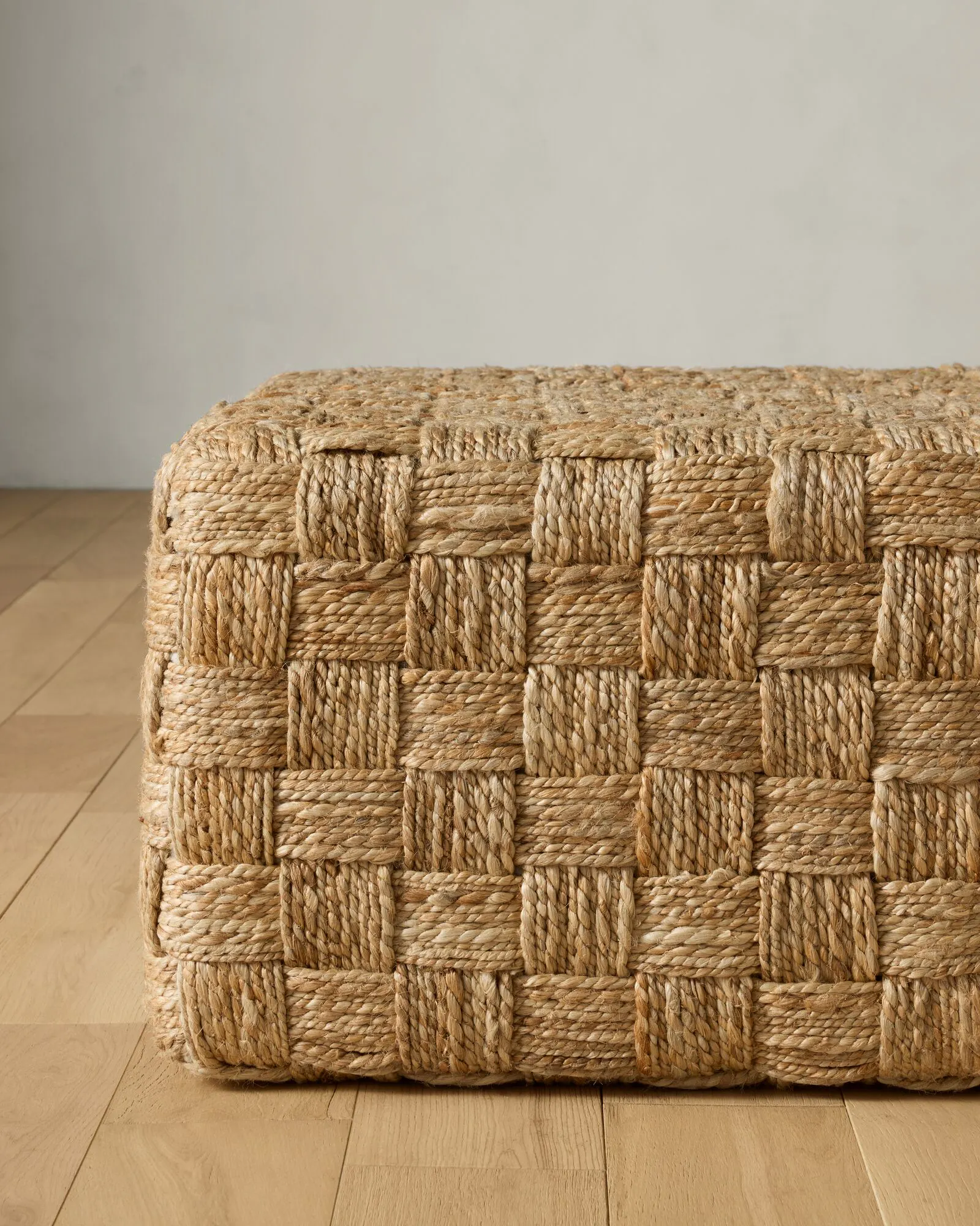 Gallery Detail: Woven Jute Cocktail Ottoman