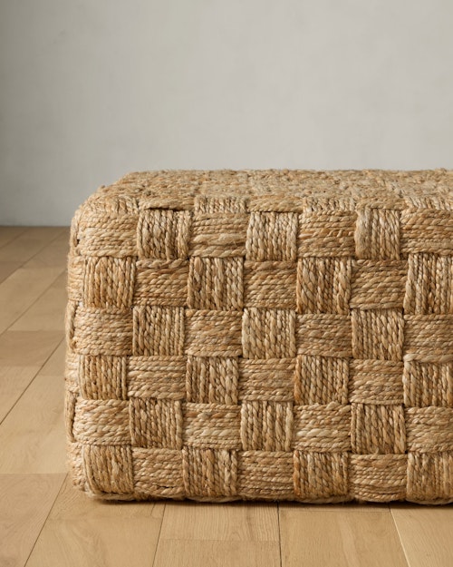 Woven Jute Cocktail Ottoman