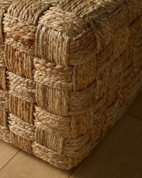 Woven Jute Cocktail Ottoman