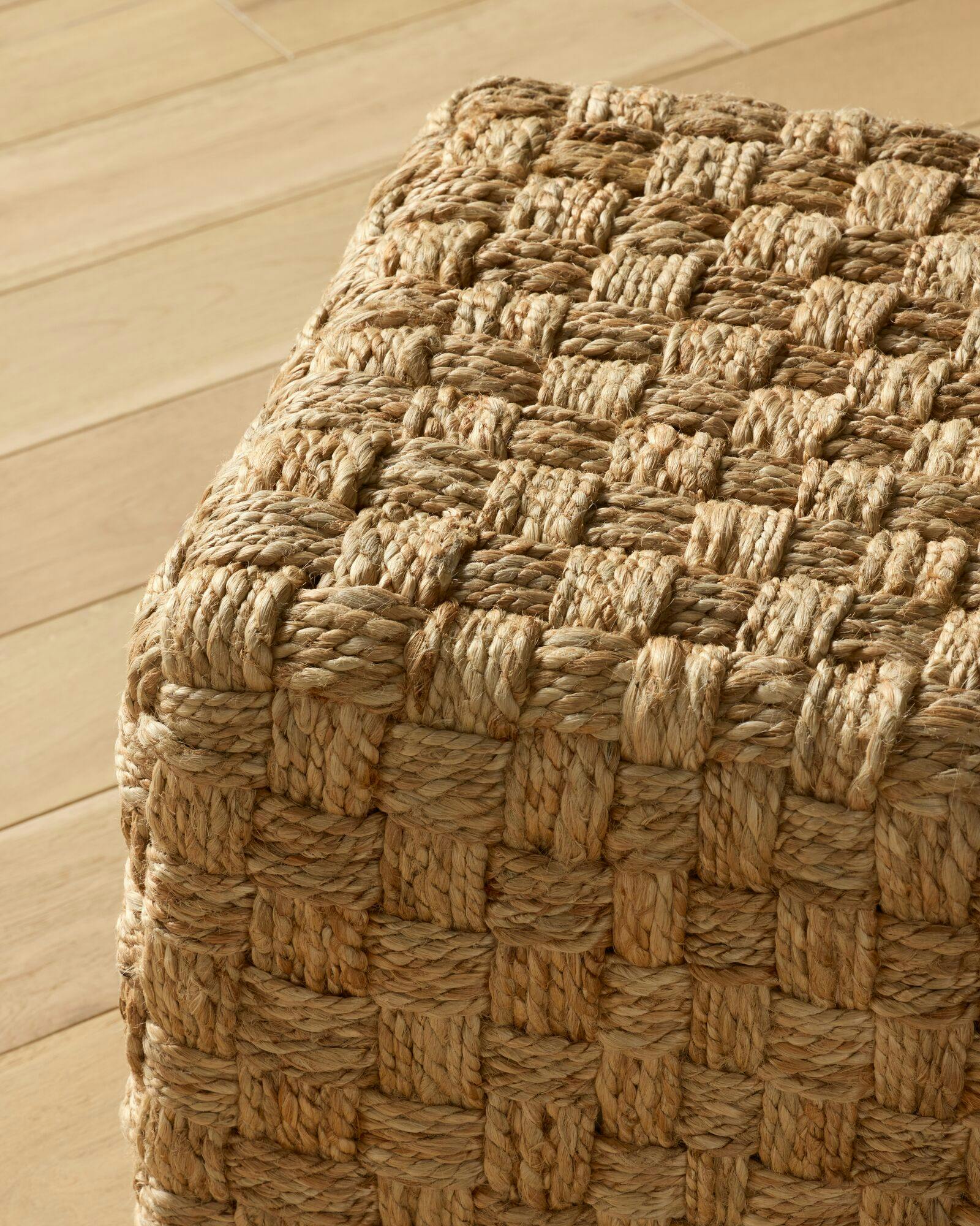 Woven Jute Cube Ottoman | Joon Loloi