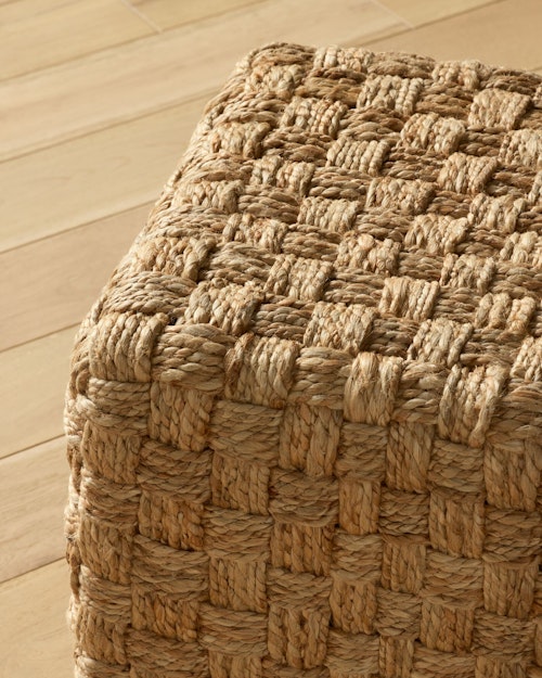 Woven Jute Cube Ottoman