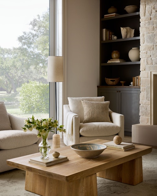 Lito Travertine Floor Lamp
