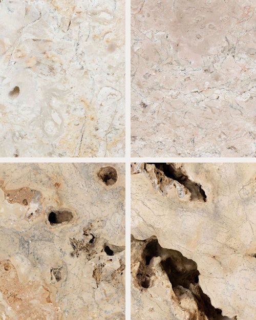 The shape, coloring, and natural characteristics of this table—including cavities and divots—vary from piece to piece.