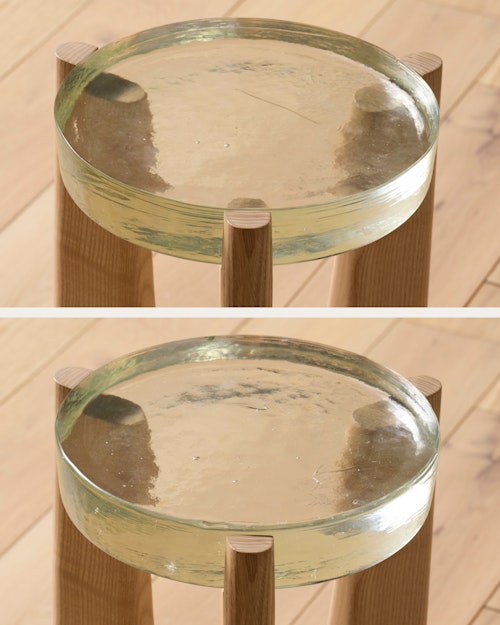 Variations in cast glass include: air bubbles, lines, swirls, and color.