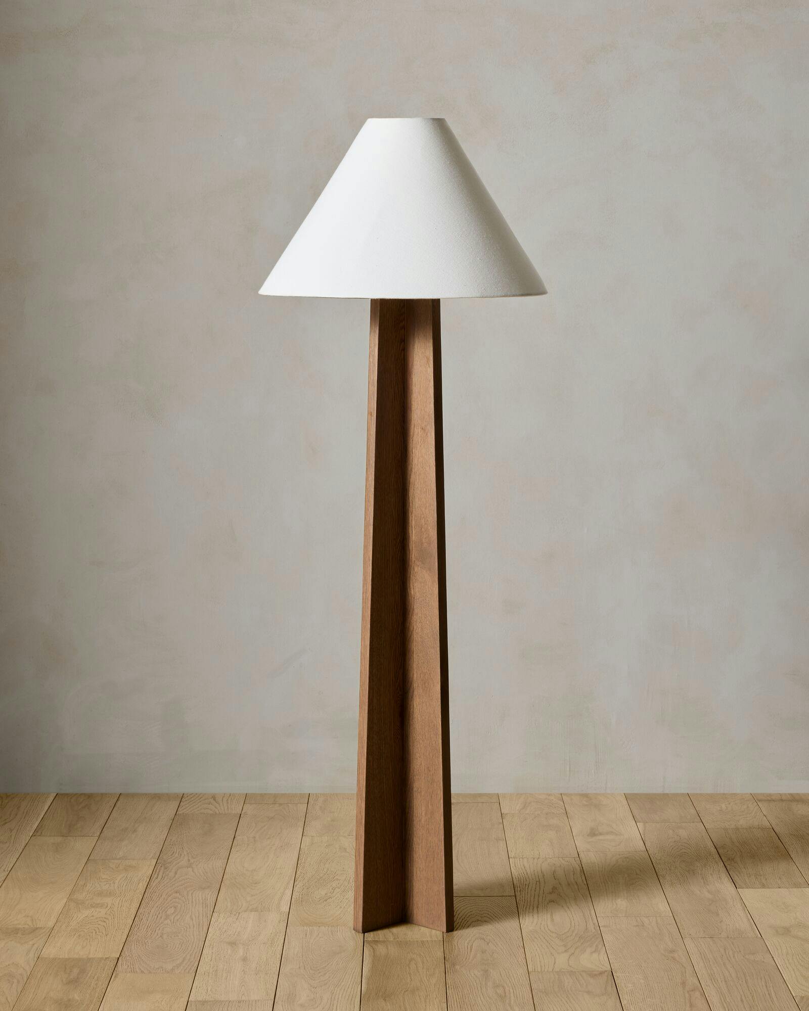 Lloyd Oak Floor Lamp - Brown Oak 22W x 63H