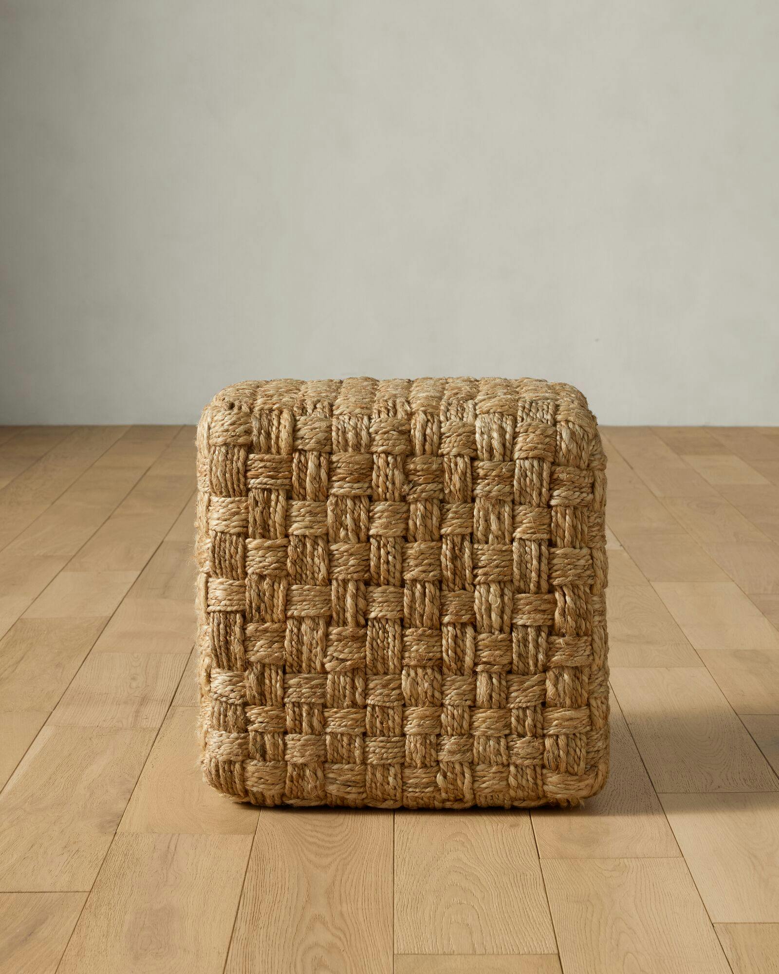 Woven Jute Cube Ottoman | Joon Loloi